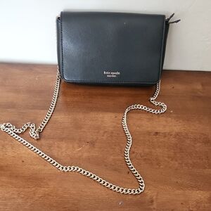 Kate Spade Black Crossbody with Gold Chain